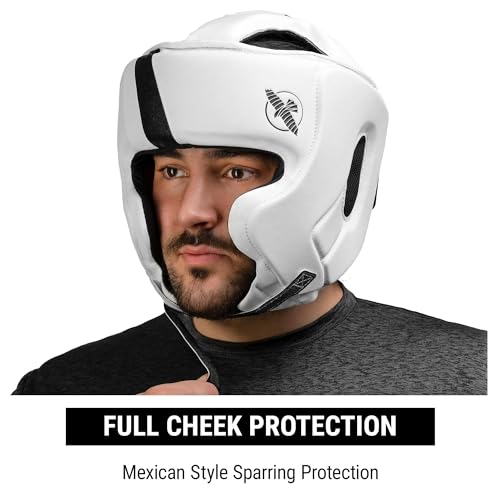 Hayabusa T3 Adjustable Boxing Headgear for Sparring - color: White, size: Medium