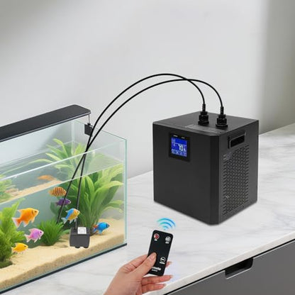 Aquarium Chiller, 300L/79.25Gal Aquarium Cooler, Aquarium Water Chiller with LCD Display, Fish Tank Water Chiller, Hydroponics Cooling System for Water Weeds Axolotl Jellyfish Coral Shrimp - size: 300L/79.25Gallon