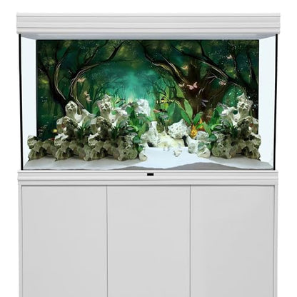 AWERT 48x18 inches Polyester Tropical Rainforest Aquarium Background Dreamy Aquarium Background Nature Fish Tank Background - size: 48x18in/120x45cm