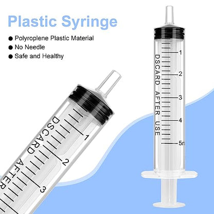 OFFCUP 10 Packs Plastic Syringes, 5 ml Syringe for Liquid Ndividually Sealed Syringes Without Needles for Oral Syringe Baby Medicine Syringe Colostrum Collector Syringes Pet Feeding Needle