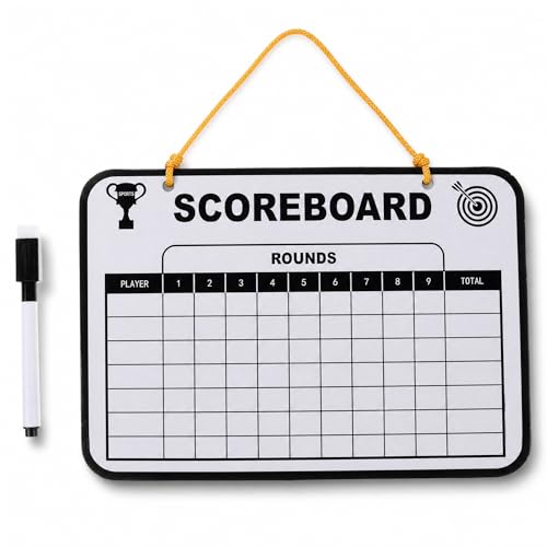 POPETPOP Golf Scorecard Board Erasable Hanging Dry Erase Score Card Boards Reusable with 1 Pen Game Score Keeper for Men Women Golfer, Family