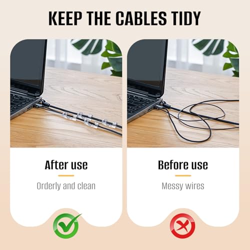 50 Pcs Self Adhesive Cable Clips,Upgraded Cable Management with Screw Hole,Strong Cord Organizer for Under Desk,Car,TV PC,Christmas Light Indoor/Outdoor-M