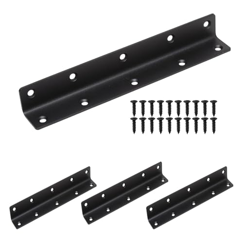 L Bracket, Heavy Duty Corner Brace, 4 Pack 8" Metal Shelf Bracket Angle Bracket for Shelves, Black Metal Braces for Wood Furniture - size: 8 Inch, style: Black 4 Pack