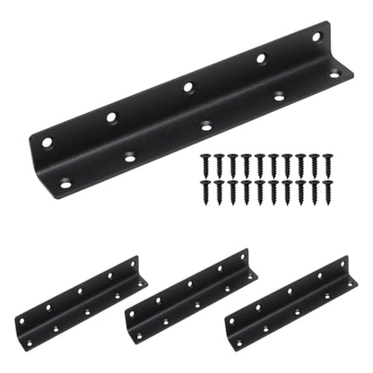 L Bracket, Heavy Duty Corner Brace, 4 Pack 8" Metal Shelf Bracket Angle Bracket for Shelves, Black Metal Braces for Wood Furniture - size: 8 Inch, style: Black 4 Pack
