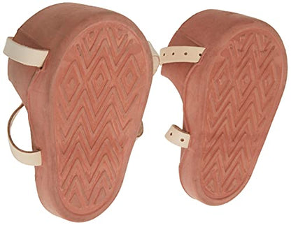 Custom Leathercraft CLC 318 Professional Heavy-Duty Molded Rubber Kneepads,Brown - style: Double Adjustable Leather Straps