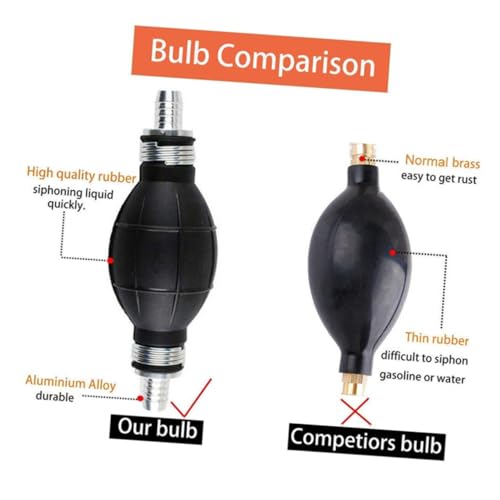 Alasum Manual Suction Hose Set for Car and Fish Tank, Practical Guide Oil Tube with Siphon Pump, Water and Fuel Transfer Hose for Diesel, Petrol, and Liquids