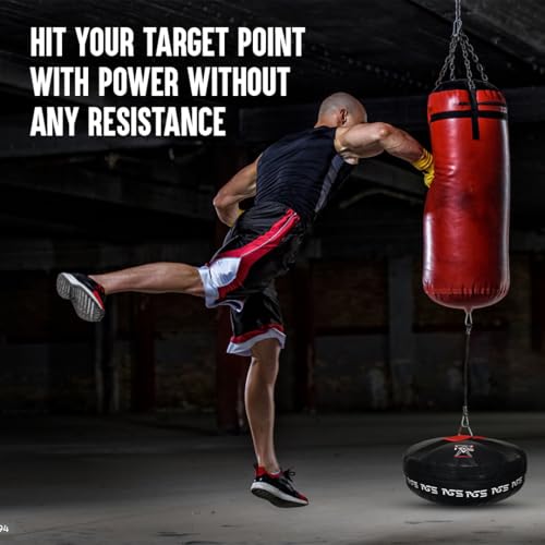PGS Double End Floor Anchor for Punching Bag Double end Speed Ball, Maximum Swing Reduction for Boxing MMA, Non Tear Maya Hide Leather, Heavy Duty D Ring