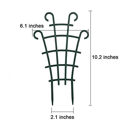 12 Pack Trellis for Potted Plants, Garden Trellis for Climbing Plants Plastic Mini Climbing Plant Trellis Flower Pots Support Stackable Trellis for Climbing Plants Peas, Dark Green