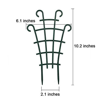 12 Pack Trellis for Potted Plants, Garden Trellis for Climbing Plants Plastic Mini Climbing Plant Trellis Flower Pots Support Stackable Trellis for Climbing Plants Peas, Dark Green