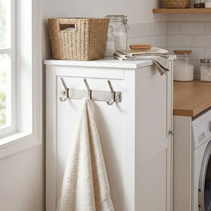 WEBI Sturdy Stainless Steel 304 Hook Rail Coat Rack with 3 Hooks, Great Home Storage & Organization for Bedroom, Bathroom, Foyer, Hallway, Brushed Finish - size: 3 Hooks