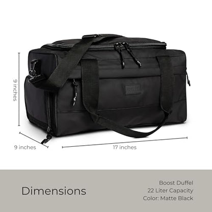 Vooray Boost Small Gym Bag for Women and Men, 23L, Matte Black - color: Matte Black