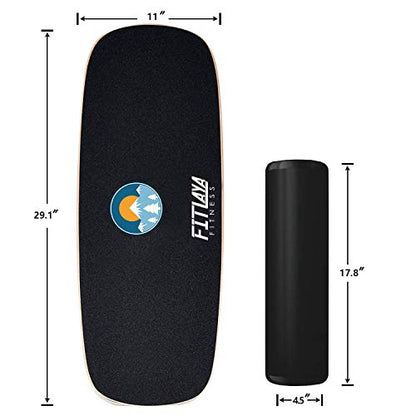 Fitlaya Fitness Balance Board Trainer Wooden Training Equipment for Fitness Workout, Hockey‎, Skateboarding, Surfing and Snowboarding