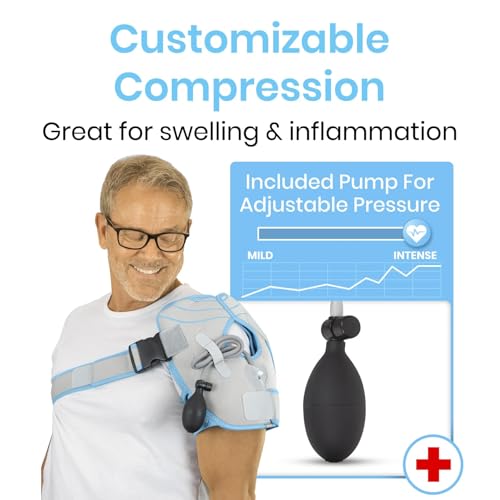 Arctic Flex Shoulder Ice Pack Brace - Cold Reusable Cool Gel Wrap, Hot - style: Shoulder Ice Pack with Pump