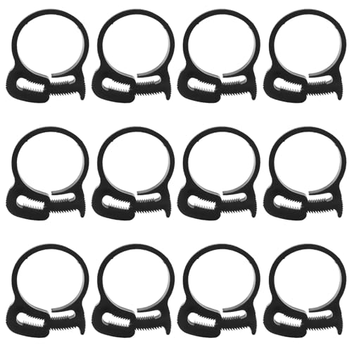 Murtenze 12 Pack Double Gripping Nylon Hose Clamps, Adjustable Plastic Snap Grip Hose Clamps for Connecting Fastening Pipes (31.5-34mm (1.25inch)) - size: 31.5-34mm (1.25inch)-12Pcs