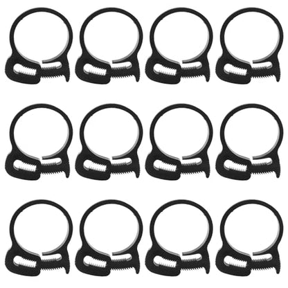 Murtenze 12 Pack Double Gripping Nylon Hose Clamps, Adjustable Plastic Snap Grip Hose Clamps for Connecting Fastening Pipes (31.5-34mm (1.25inch)) - size: 31.5-34mm (1.25inch)-12Pcs