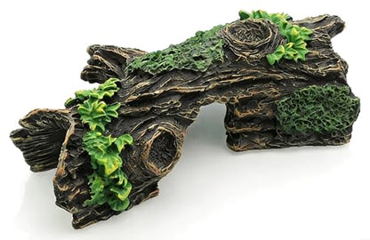 Aquarium Resin Trunk Description,Small Reptile Hide Cave, Natural Bark Texture, Safe for Freshwater & Saltwater Tanks - size: xs