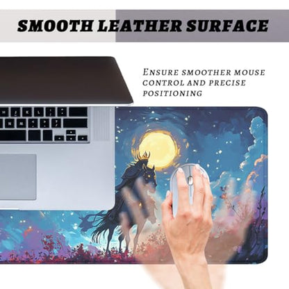 Epic Ghost Rider Gaming Mouse Pad Red Crystal Magic Moss Flowers Extended Mousepad XXL Computer Laptop Keyboard Mouse Mat Big Aesthetic Desk Decor Pad 31.5x11.8 in