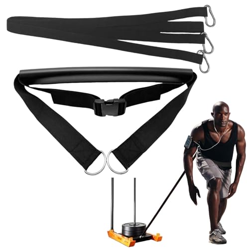 Sled Pulling Belt Set, Adjustable Waist Strap with Pulling Rope | 2Pcs Sled Tire Training Suit to Have Strength Agility Power Exercise Help to Enhance Full Body Building Indoor and Outdoor - size: 9.8ft