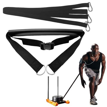 Sled Pulling Belt Set, Adjustable Waist Strap with Pulling Rope | 2Pcs Sled Tire Training Suit to Have Strength Agility Power Exercise Help to Enhance Full Body Building Indoor and Outdoor - size: 9.8ft