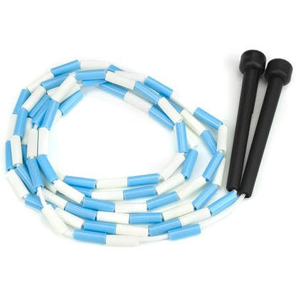 K-Roo Sports Jump Rope with Plastic Beaded Segmentation - color: Blue/White