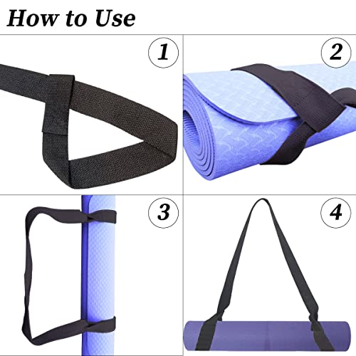 Tenalleys 1Pcs Adjustable Yoga Mat Strap Multi-Purpose Straps Easy-Cinch Yoga Mat Sling - color: Black