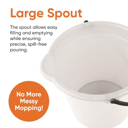 Superio Plastic Cleaning Bucket for Home, 2 Gallon Pail for Mopping with Large Spout - Bucket for Floor Mopping, Car Wash - Bowls for Camping, Fishing