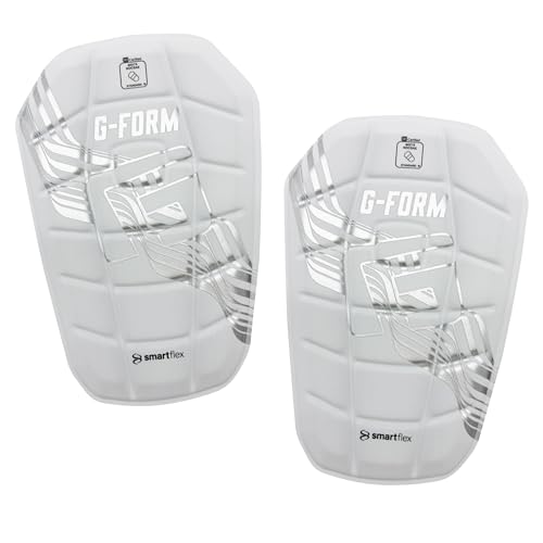 G-Form Pro-S Blade Soccer Shin Guards - Adult Shin Guards - Shin Guards for Protection - color: White/Platinum, size: Adult Large