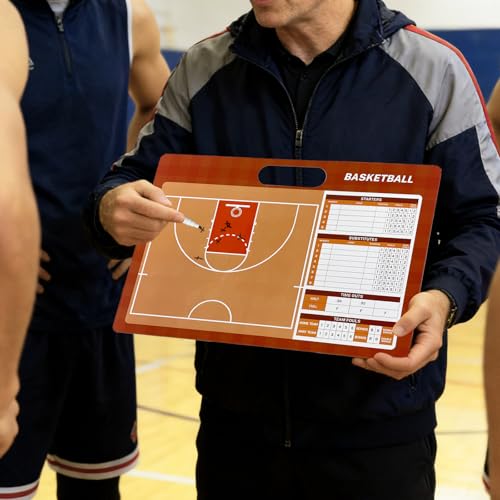JIANNA Basketball Coach Tactics Board, Magnetic Dry Erase Clipboard with Full/Half Court Diagrams, Markers and Pens, 12 Piece Set - size: Basketball