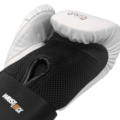 RIVAL Boxing RB1 Ultra Bag Gloves, 20th Anniversary Edition, High-Density Multi-Layered Padding and Signature Wrist Lock Strapping System - color: White, size: Medium