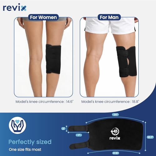 REVIX XXXL Knee Ice Pack Wrap for Meniscus & ACL, 45-Min Cold, 20"×10.7" | Wrap-around Plus-size Fit for Men & Women, Long-lasting Relief for Knee Replacement Surgery Recovery - style: 1 Pack