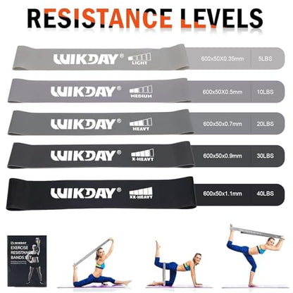 WIKDAY Resistance Bands with Handles for Exercise,beginners - color: 150LBS GRAYR-GRAY LOOP