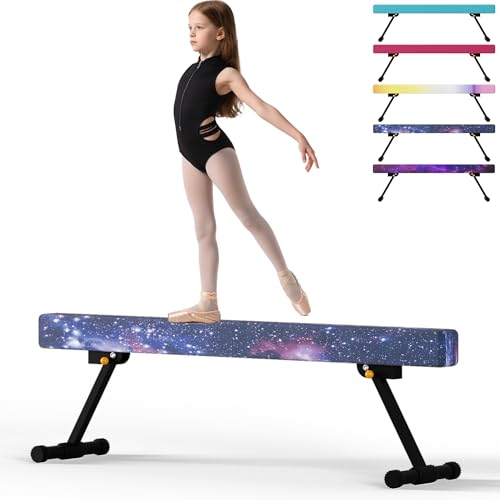 EL&IT·Wings 6/8ft Gymnastic Balance Beam,Adjustable High and Low Level Floor Beam - color: Universe, size: 6FT