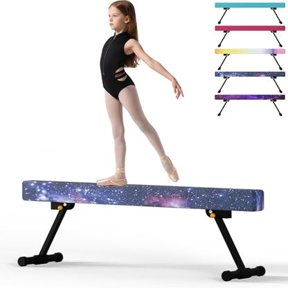 EL&IT·Wings 6/8ft Gymnastic Balance Beam,Adjustable High and Low Level Floor Beam - color: Universe, size: 6FT