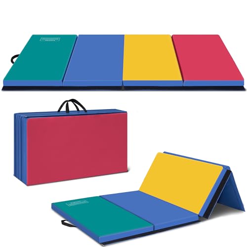 Polar Aurora 3'x6'x2 Thick Folding Gymnastics Exercise Mat Aerobics Stretching Yoga Mats - color: 4 Color