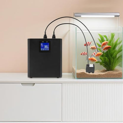 Aquarium Chiller, 300L/79.25Gal Aquarium Cooler, Aquarium Water Chiller with LCD Display, Fish Tank Water Chiller, Hydroponics Cooling System for Water Weeds Axolotl Jellyfish Coral Shrimp - size: 300L/79.25Gallon