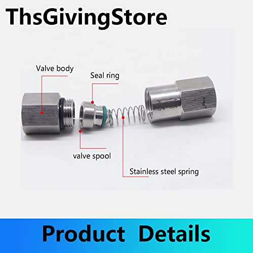 1/8 1/4 3/8 1/2 Inch G Female Thread 304 Stainless Steel Check Valve One Way Non-Return Valve for Water Oil Gas Check Valve(1/2 Inch) - size: 1/2 Inch
