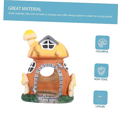 DOITOOL 5pcs Mushroom House Aquarium Decor Resin Fish Hideout for Shrimp and Fish Safe Material Underwater Shelter for for Any Aquarium