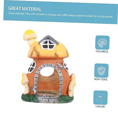 DOITOOL 5pcs Mushroom House Aquarium Decor Resin Fish Hideout for Shrimp and Fish Safe Material Underwater Shelter for for Any Aquarium