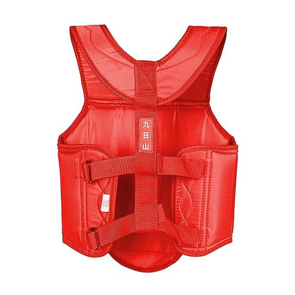 Wesing Martial Arts Muay Thai Boxing Chest Protector MMA Sanda Chest Guard - size: Small, style: Red