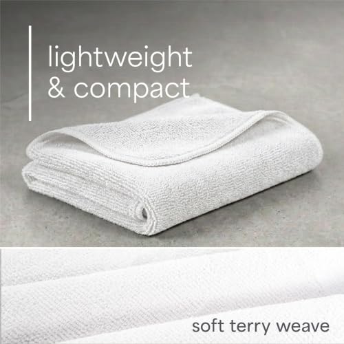 S&T INC. Microfiber Gym Towels, 6 Pack, 16" x 27" - color: White