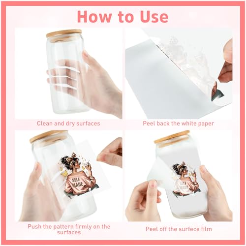 Inspirational Girl UV DTF Cup Wraps - 16 Sheet Shining Girl UV DTF Transfer Stickers, Motivational UVDTF Cup Wraps for Glass, Waterproof Transfer Sticker, DIY Crafts - color: Girl672
