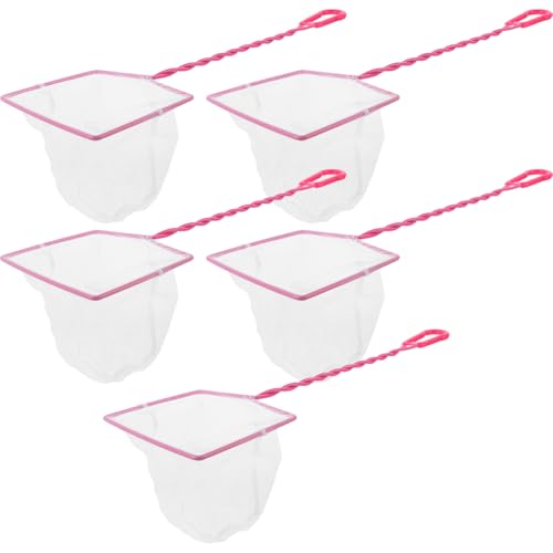 Toyvian 5pcs Handheld Fishing Net for Aquarium Non- Handle Fine Mesh Design for Small Fish Convenient Fishing Tools for Fish Tank
