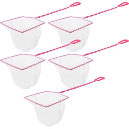 Toyvian 5pcs Handheld Fishing Net for Aquarium Non- Handle Fine Mesh Design for Small Fish Convenient Fishing Tools for Fish Tank