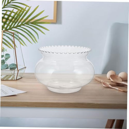 Cabilock Plastic Fish Bowl Unbreakable Small Aquarium for Betta Fish Round Tank for Desktop Decor Easy Maintenance Bowl