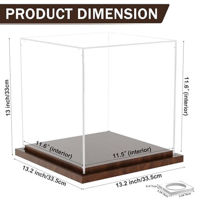 VGMiu Basketball Display Case with Wood Base Clear Acrylic Basketball Case - size: Basketball Case