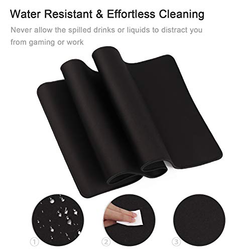 Gaming Mouse Mat/Mouse Pad 23.6x11.8x0.12Inch | XXL Mouse pad | Table mat/Large Size | Improved Precision and Speed | Rubber Base for Stable Grip on Smooth Surfaces Non-Slip (60x30Black004)