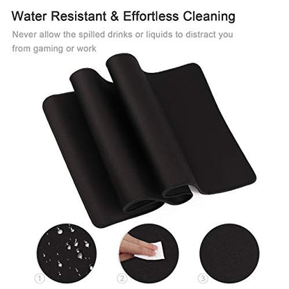 Gaming Mouse Mat/Mouse Pad 23.6x11.8x0.12Inch | XXL Mouse pad | Table mat/Large Size | Improved Precision and Speed | Rubber Base for Stable Grip on Smooth Surfaces Non-Slip (60x30Black004)