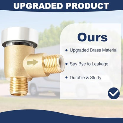 RV Vacuum Breaker Check Valve, Replace Leaking Vacuum Breaker on Black Tank Check Valve for RV Camper Trailer Flusher, 571-VAC-CHK-A Brass Breaker to Improve Freshwater