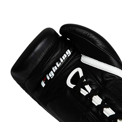 Fury Professional Lace Training Gloves - Lace Up Sparring Gloves for Boxing, Bag, and General Training - color: Black, size: 14 oz