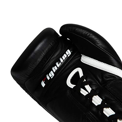 Fury Professional Lace Training Gloves - Lace Up Sparring Gloves for Boxing, Bag, and General Training - color: Black, size: 18 oz